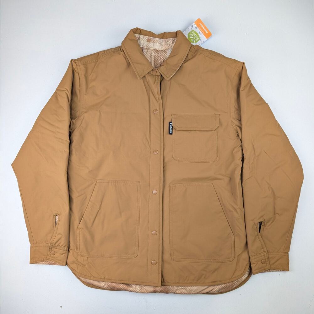 Columbia Women's XXL Longhorn Ridge Reversible Shirt Jacket Brown